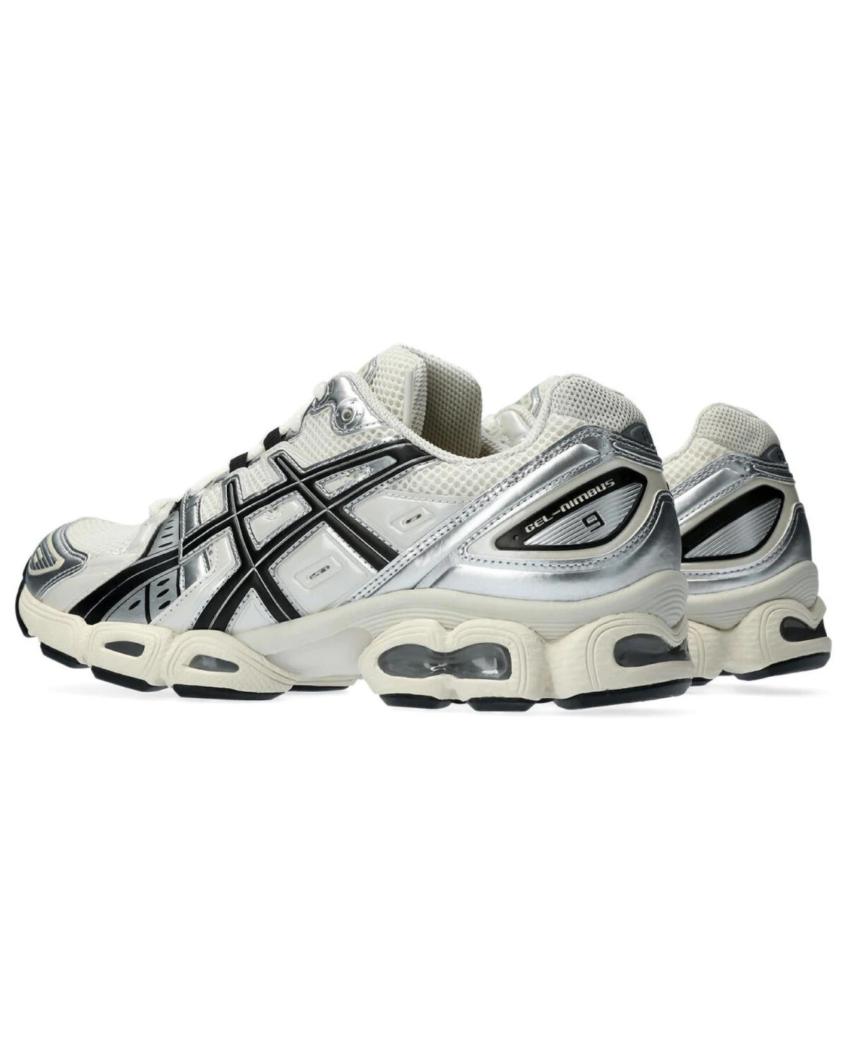 Asics GEL-Nimbus 9 мужские повседневные кроссовки бело-чёрные сетчатые картинка