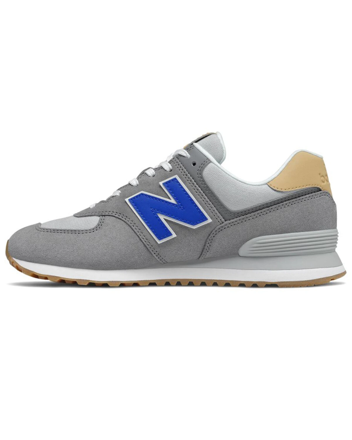 New Balance 574 мужские кроссовки серо-синие из текстиля картинка