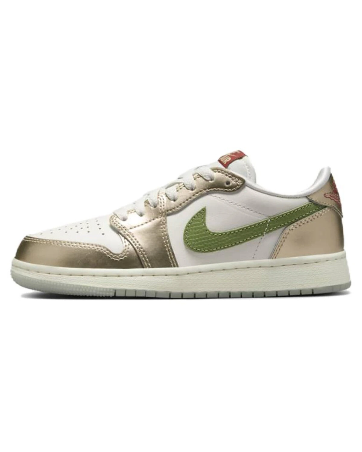 Jordan Air Jordan 1 детские кроссовки кожаные бело-зеленые картинка