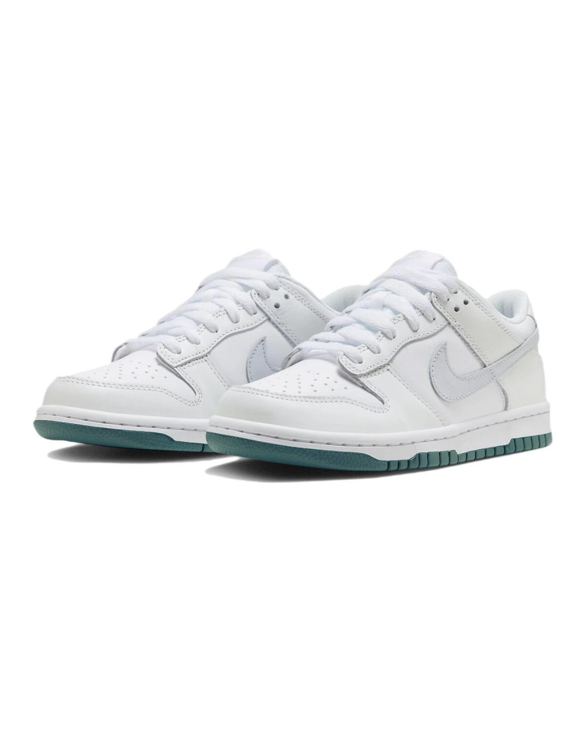 Nike Dunk детские кроссовки белые кожаные картинка