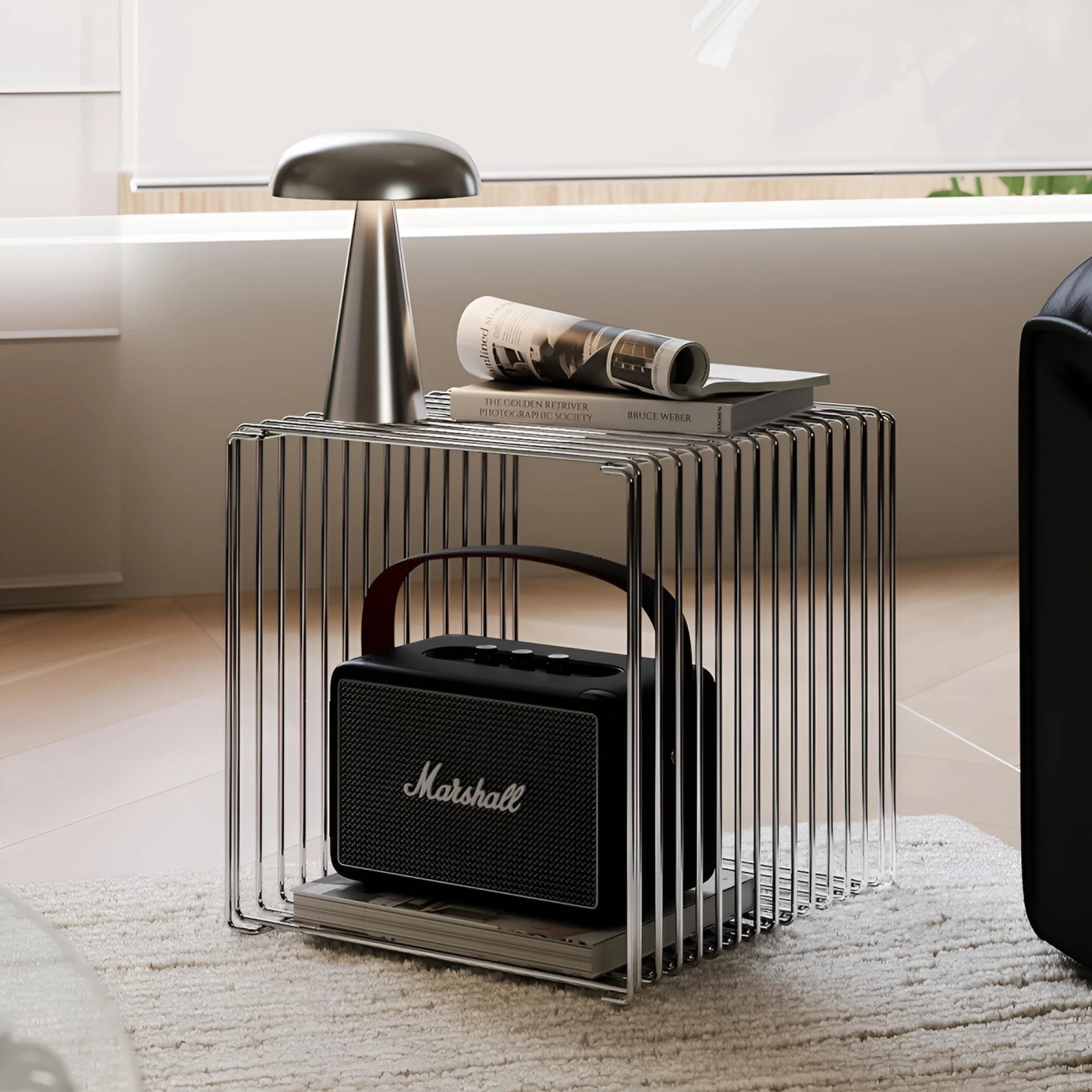 Металлический приставной столик-полка картинка