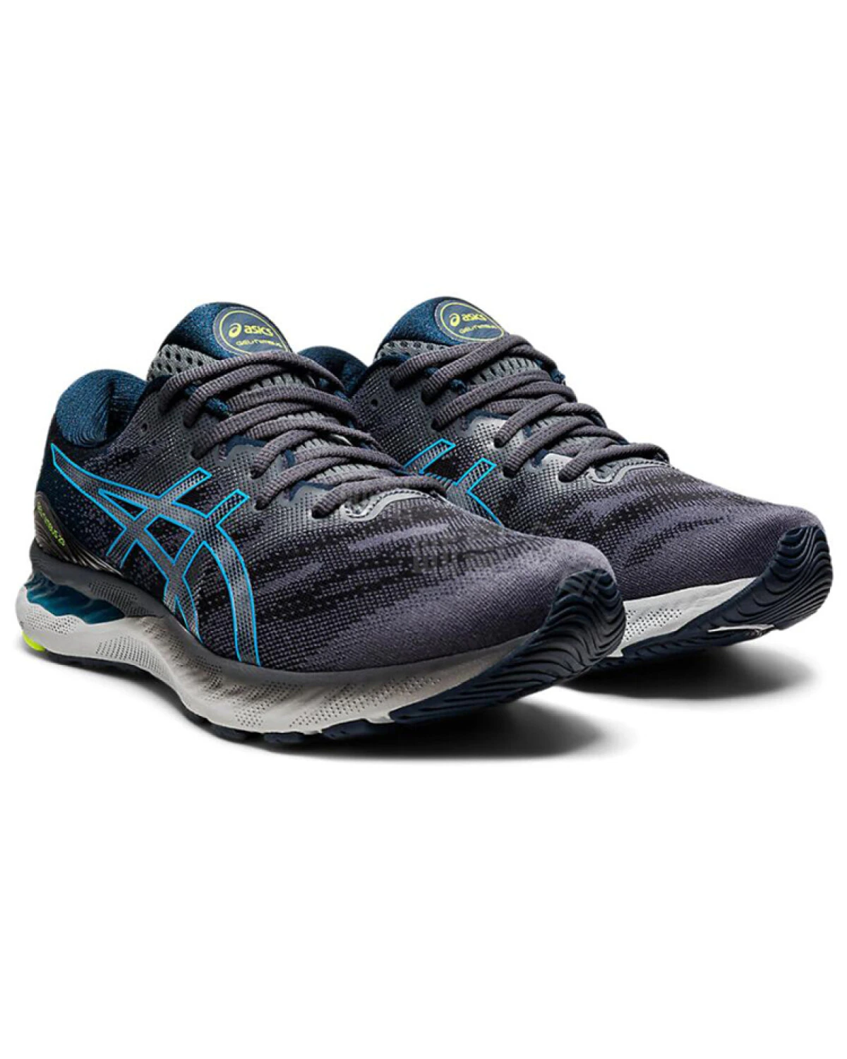 Asics GEL-Nimbus 23 мужские кроссовки для бега серо-голубые с амортизацией картинка