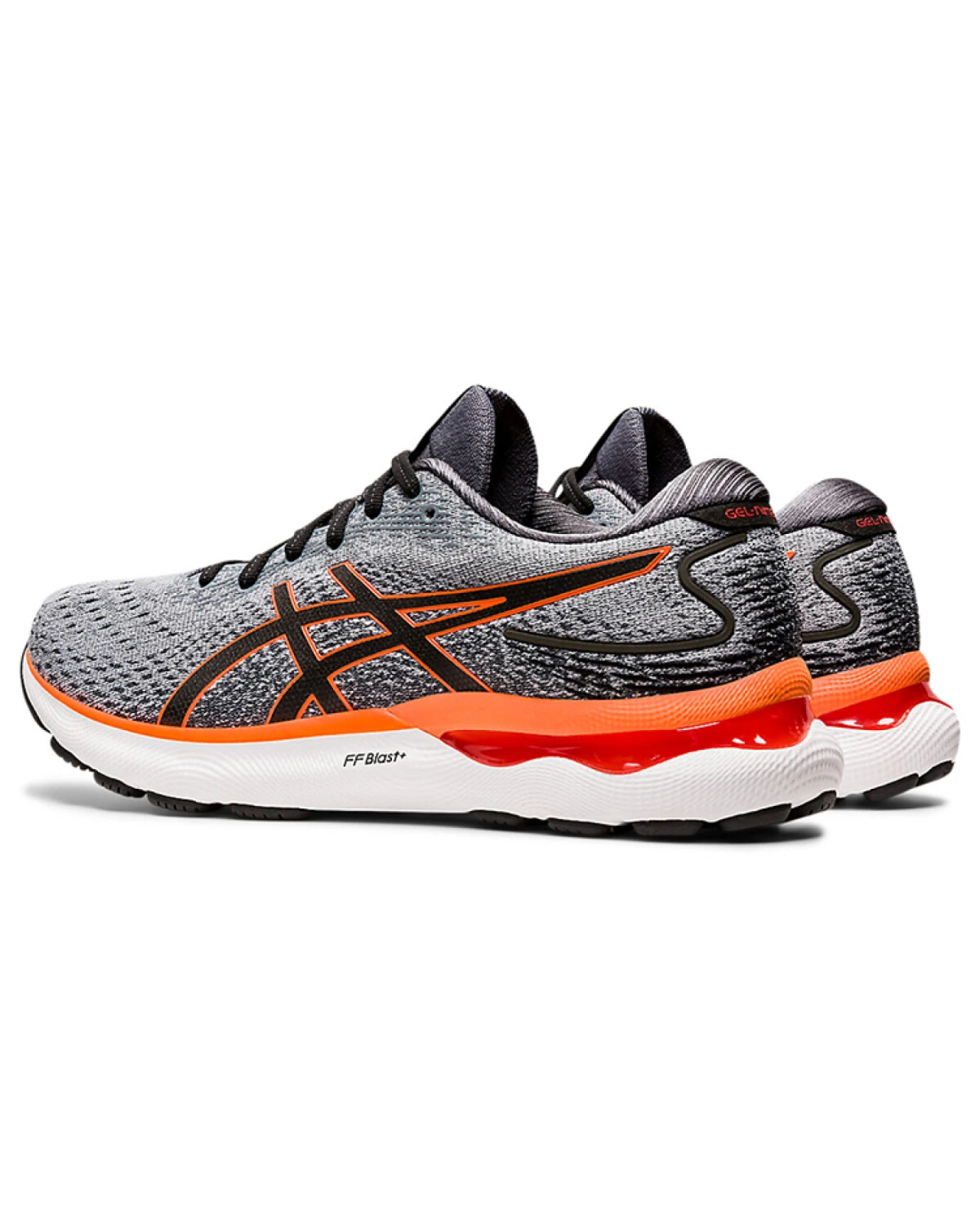 Asics GEL-Nimbus 24 мужские кроссовки для бега сетчатые серо-оранжевые картинка