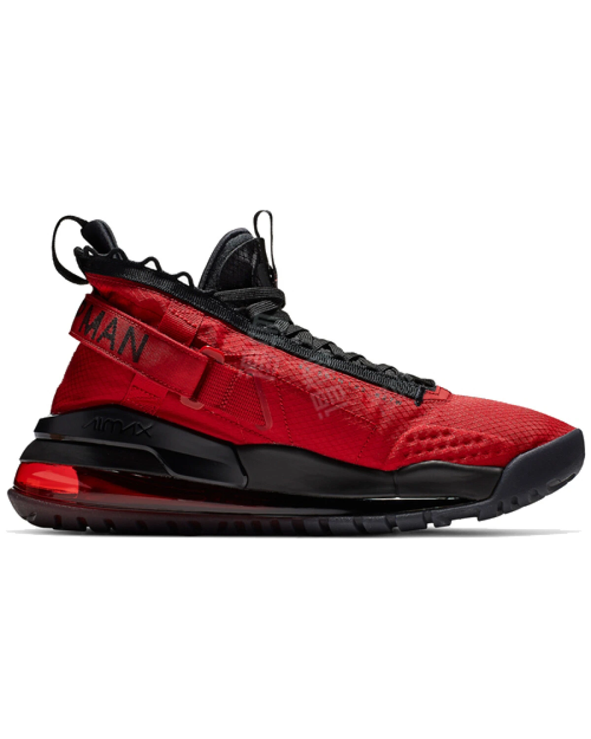 Jordan Proto-Max 720 мужские высокие кроссовки красно-чёрные противоскользящие картинка