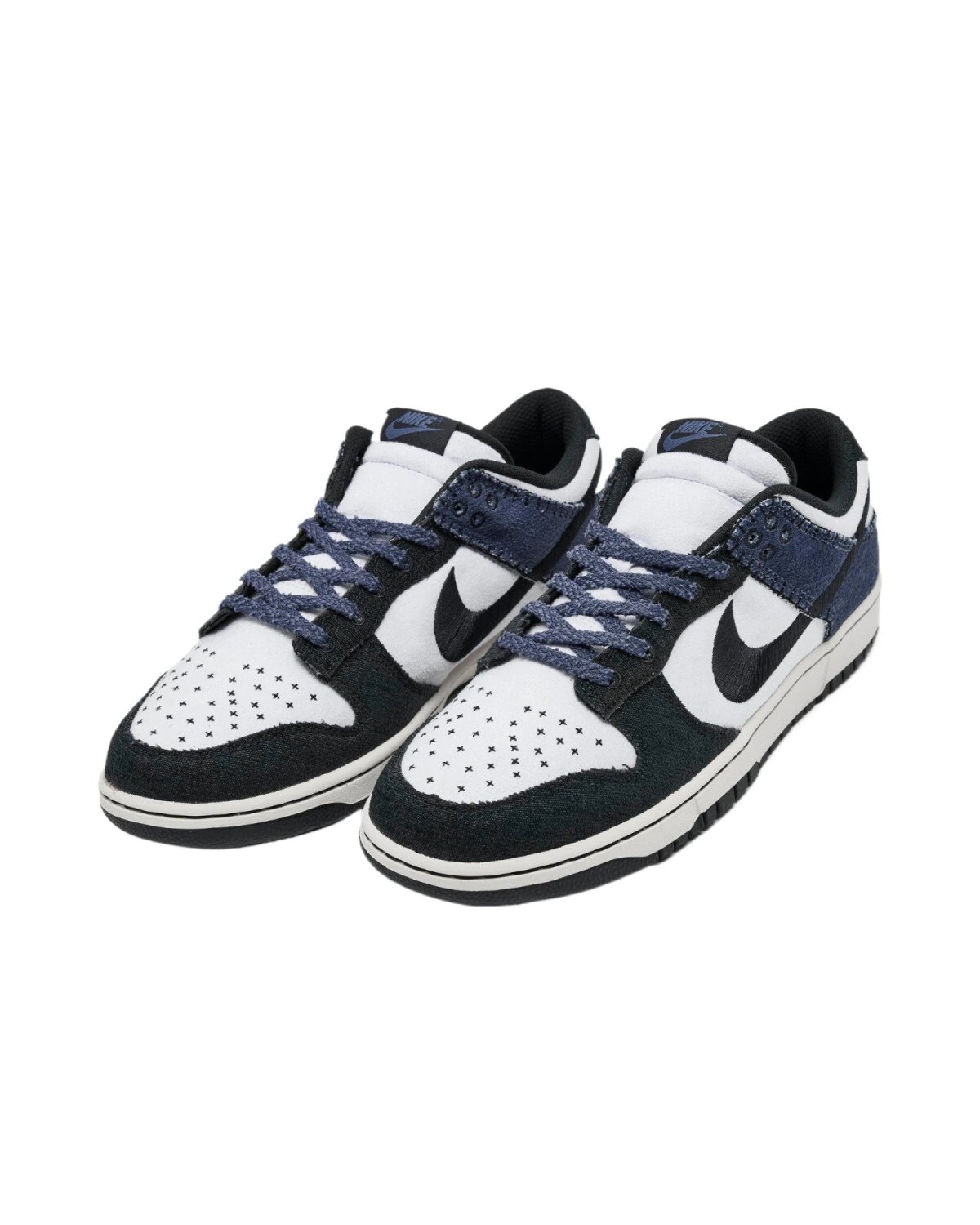 Nike Dunk Retro SE мужские кеды бело-синие из замши с воздухопроницаемыми вставками картинка