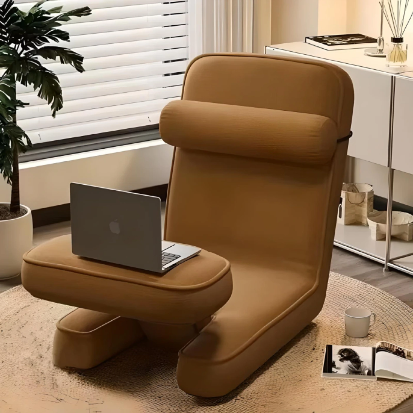 Переносное кресло с подставкой (Коричневый) картинка