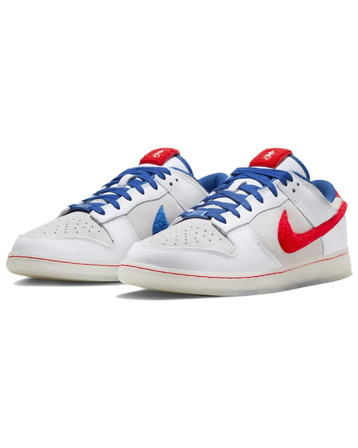 Nike Dunk унисекс кроссовки для скейтбординга белые с красным и синим акцентами картинка