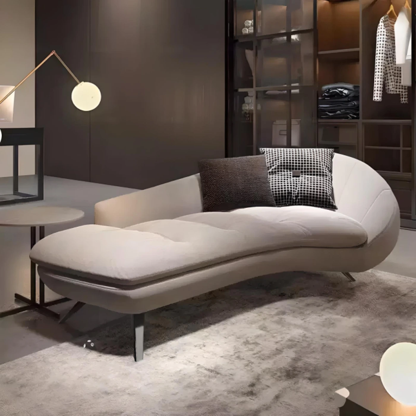 Диван с изогнутой спинкой (серый) картинка