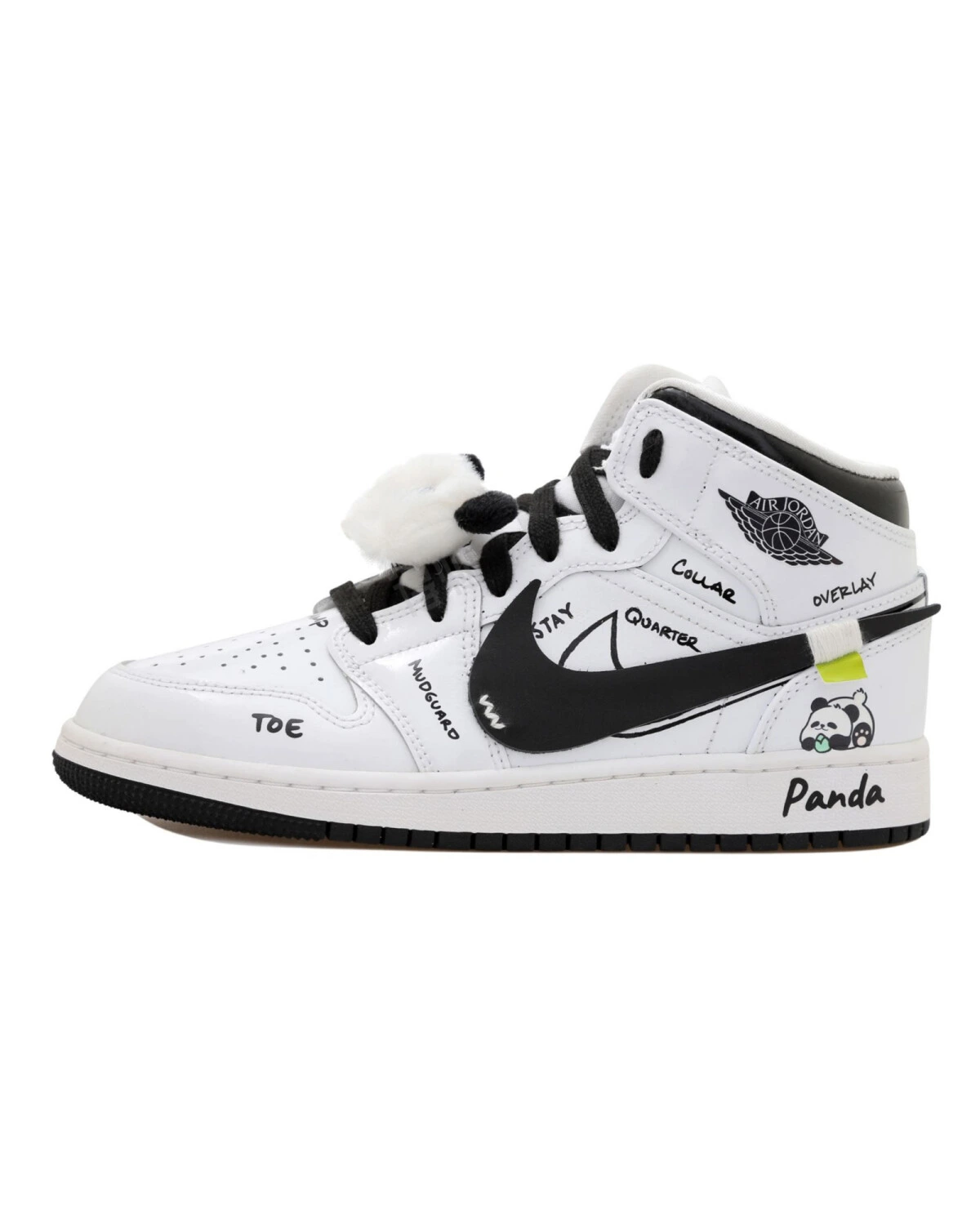 Jordan Air Jordan 1 женские баскетбольные кроссовки бело-черные картинка