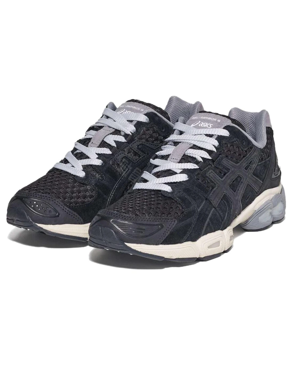 Asics GEL-Nimbus 9 унисекс кроссовки замшевые черные с амортизацией картинка