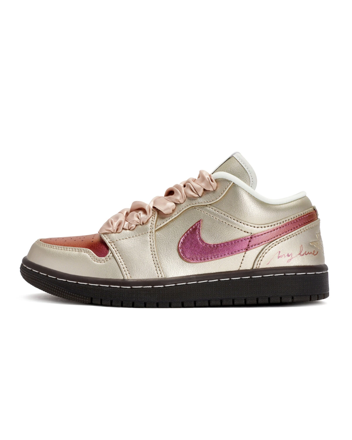 Jordan Air Jordan 1 женские кроссовки розово-золотые ретро картинка