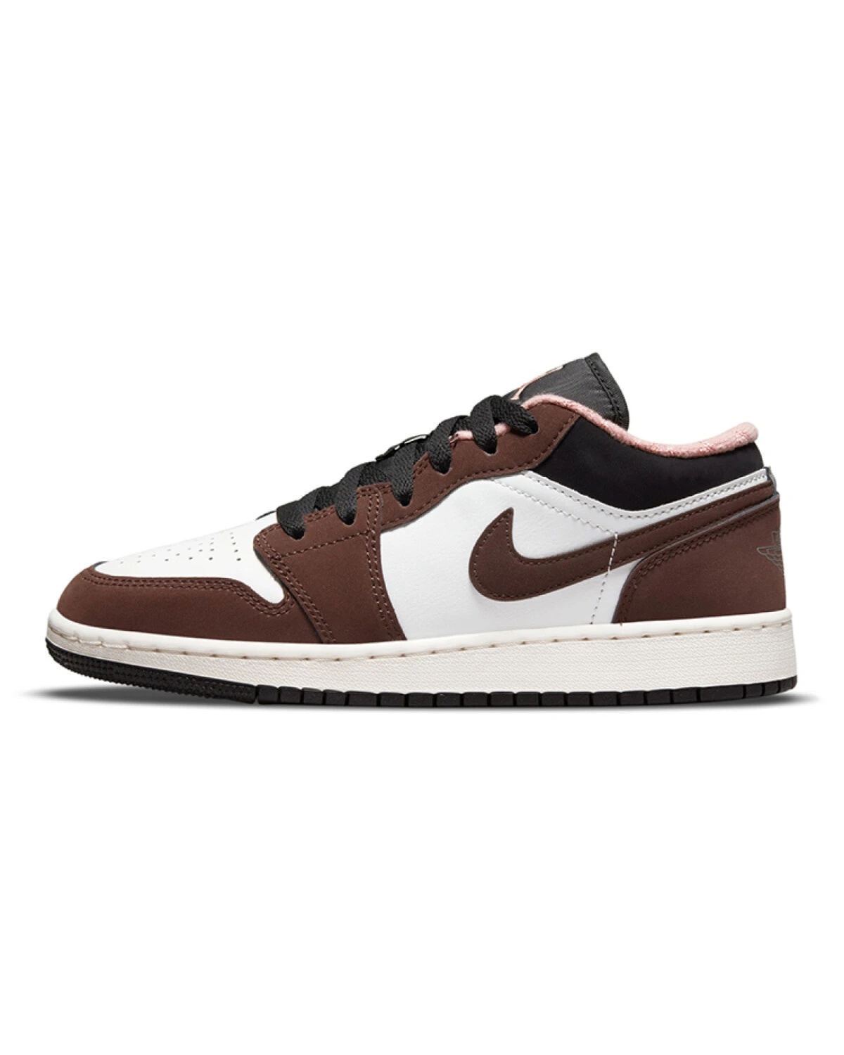 Jordan Air Jordan 1 детские кроссовки коричневые на шнуровке из кожи картинка