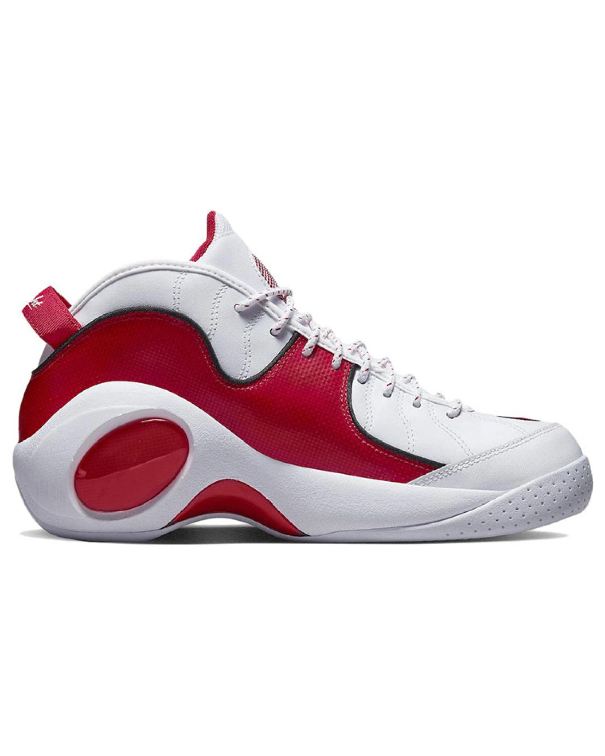 Nike Zoom Flight 95 мужские спортивные кроссовки из кожи бело-красные средние картинка