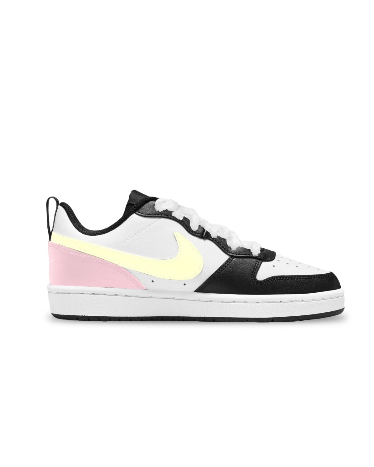 Nike Court Borough унисекс детские кеды кожа розово-желтые картинка