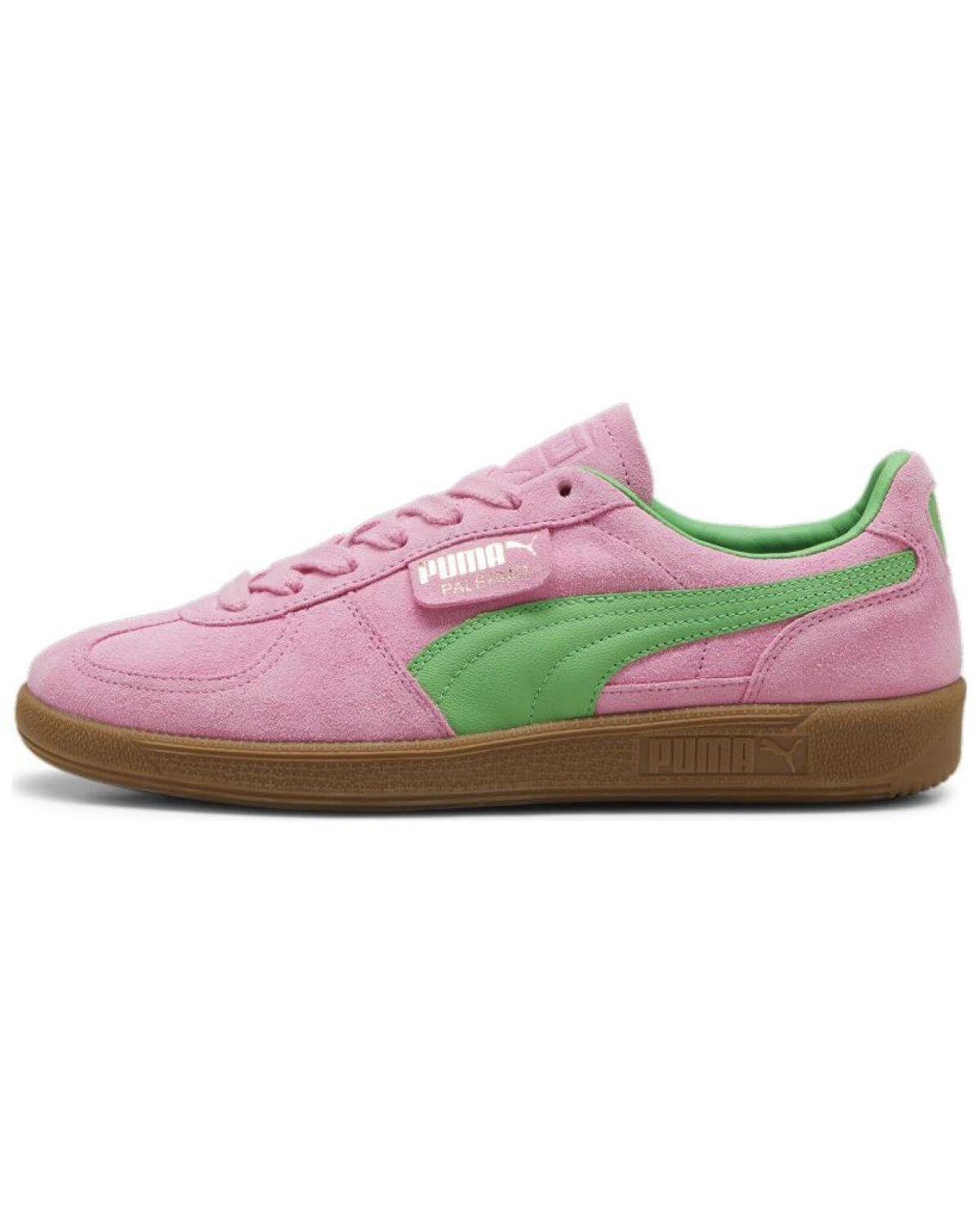PUMA Palermo Special унисекс кроссовки из замши розово-зеленые картинка