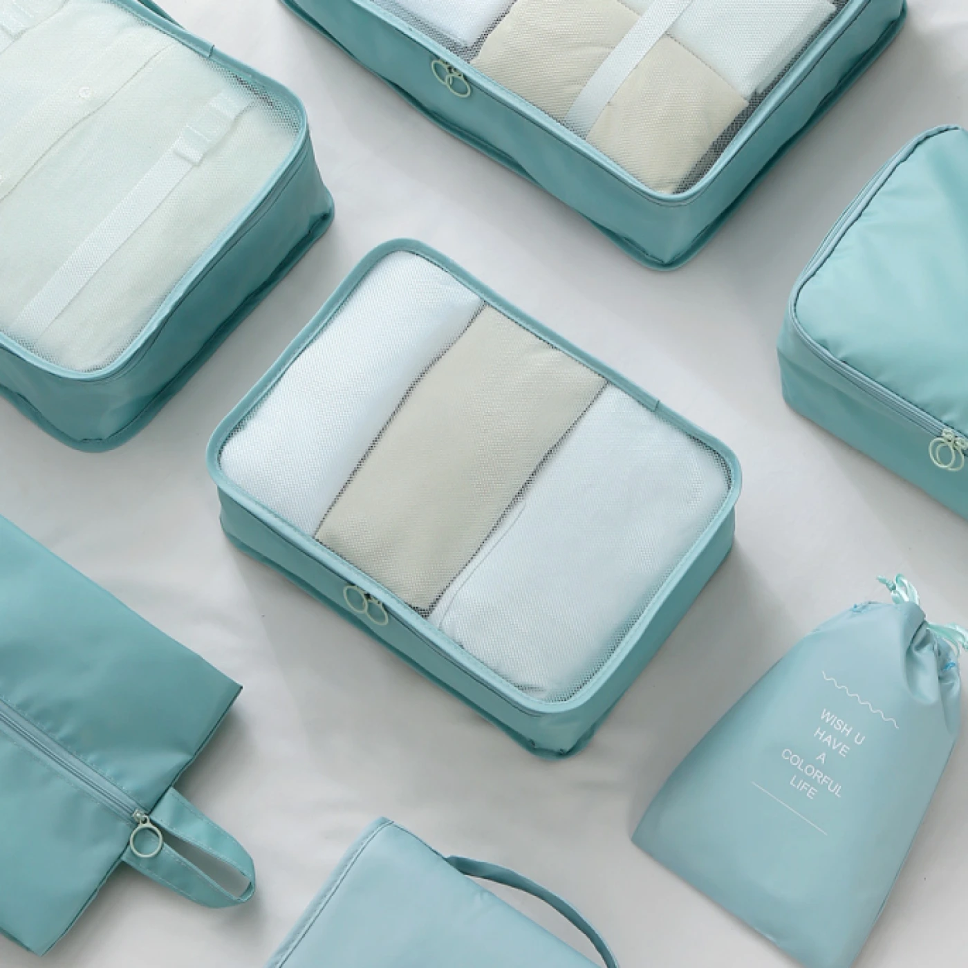 Набор из 8 дорожных органайзеров (голубой) картинка