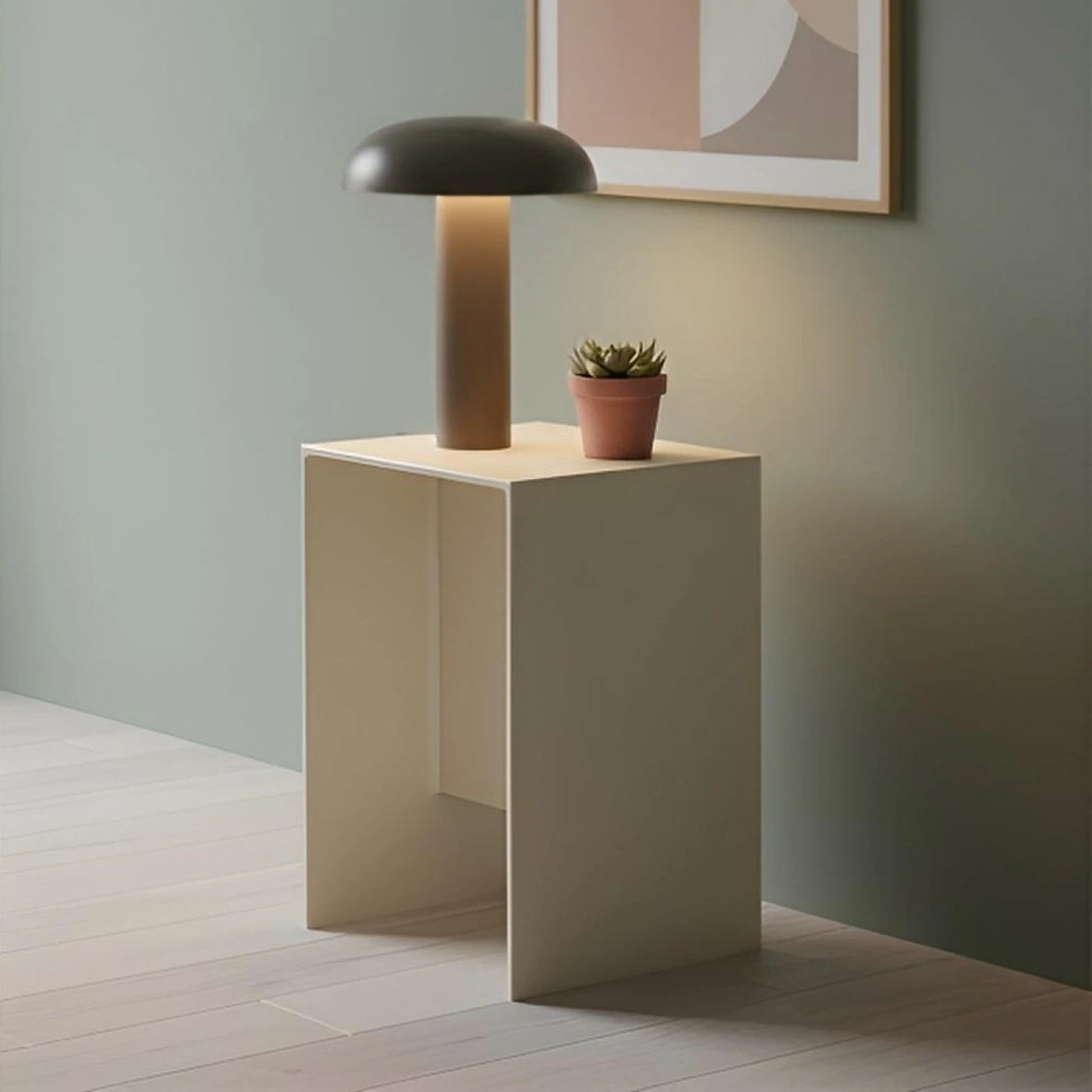 Приставной столик-табурет из акрила (Молочный) картинка