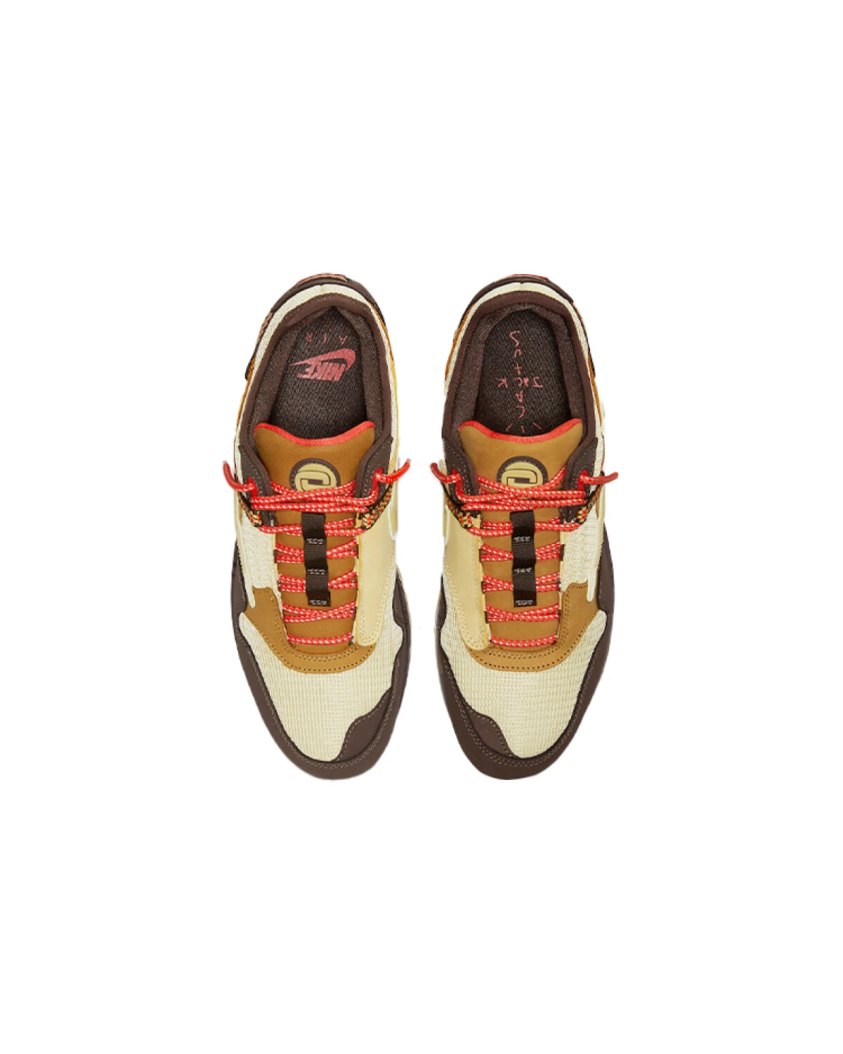Nike Air Max 1 unisex кроссовки бежево-коричневые с комбинированным верхом картинка