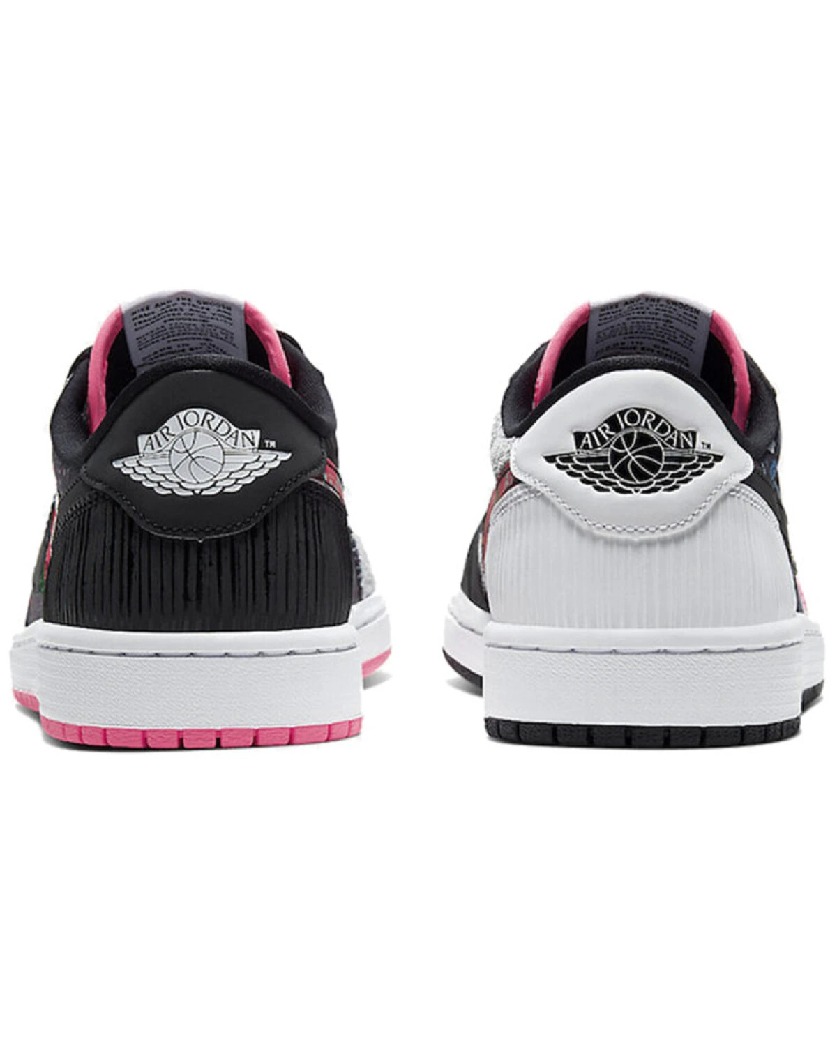 Jordan Air Jordan 1 унисекс кроссовки черно-розовые кожаные картинка