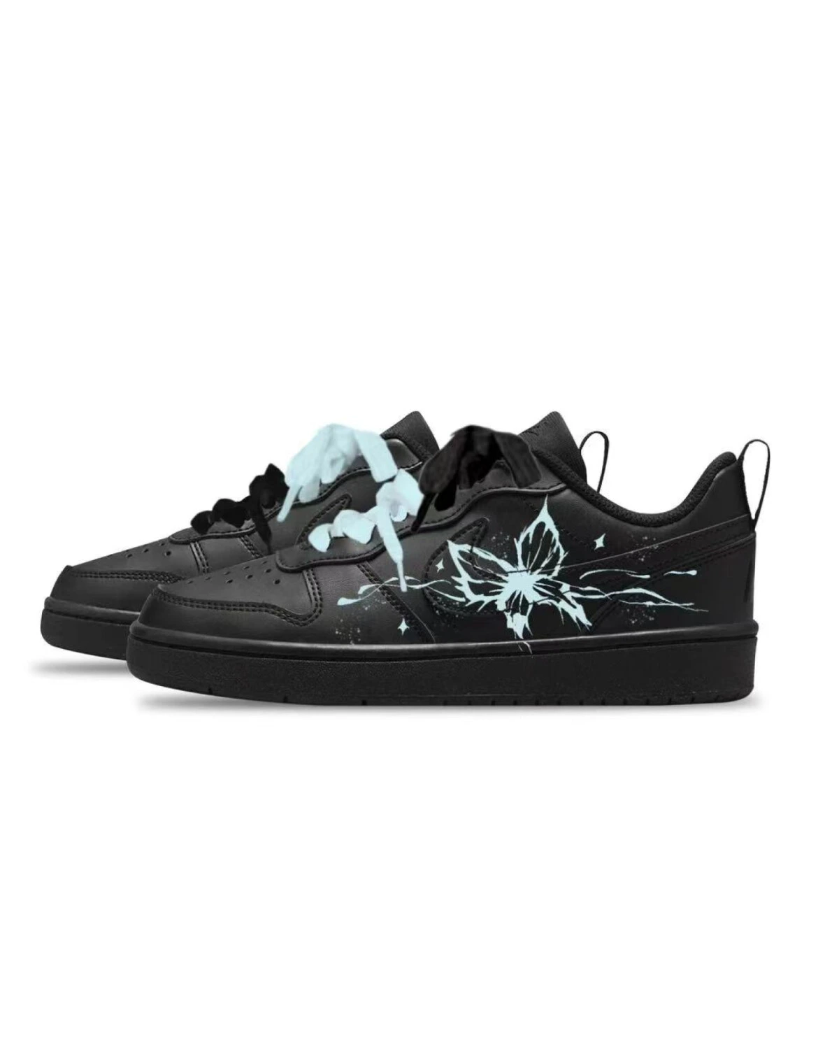 Nike Court Borough детские кроссовки сине-черные унисекс с противоскользящей подошвой картинка