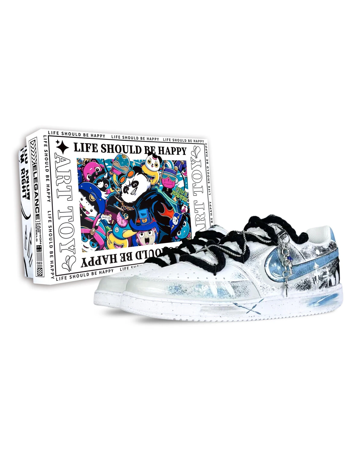 Nike Court Vision 1 мужские повседневные кроссовки сине-белые с принтом картинка