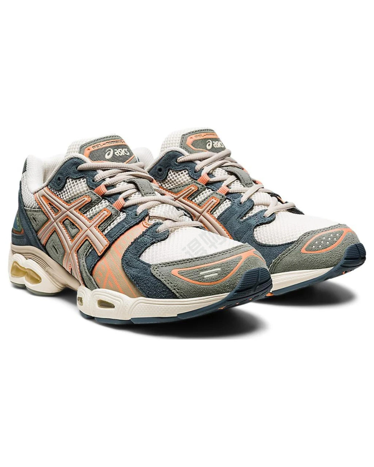 Asics GEL-Nimbus 9 унисекс кроссовки повседневные сетчатые бело-серо-розовые картинка