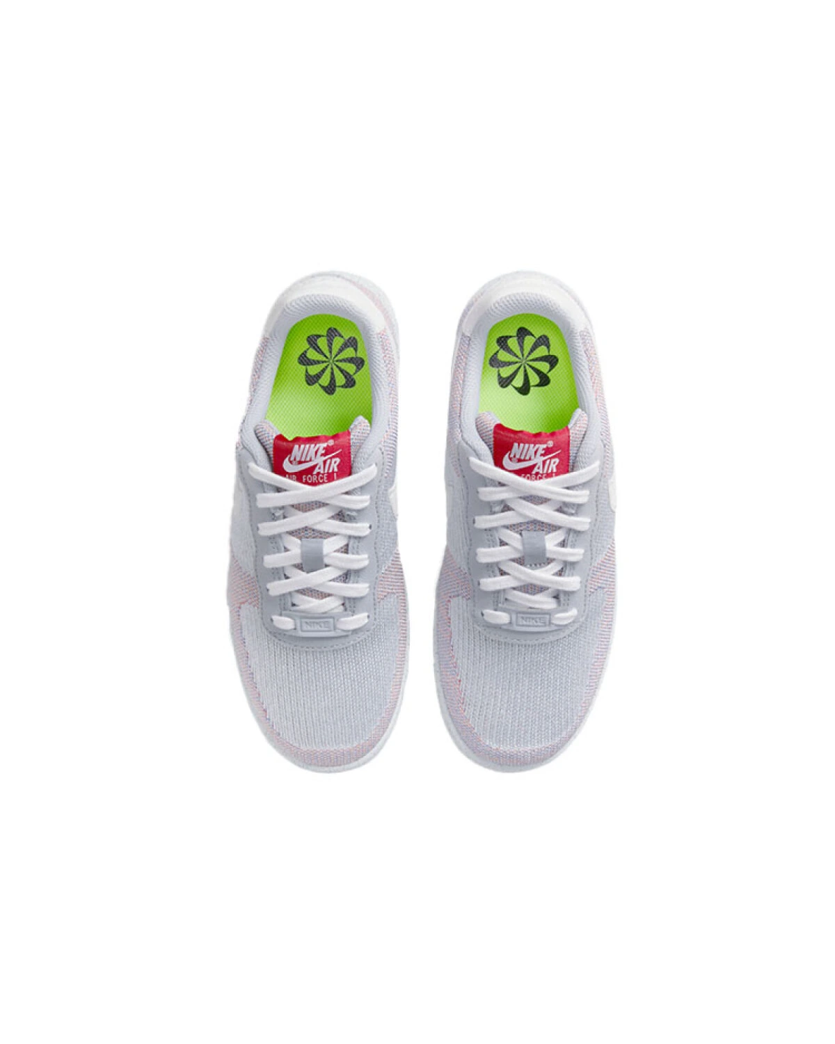 Nike Air Force 1 crater flyknit мужские кроссовки сетчатые серо-белые картинка