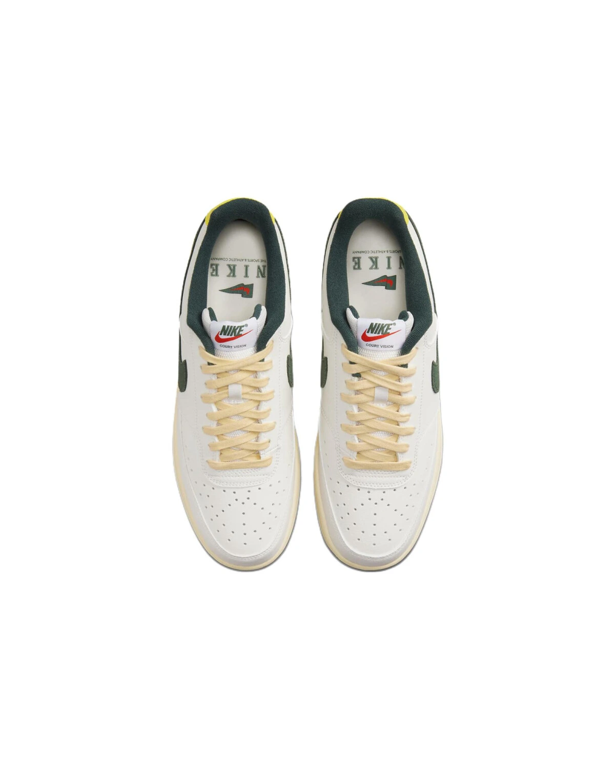 Nike Court Vision 1 унисекс повседневные кроссовки белые с зеленым картинка