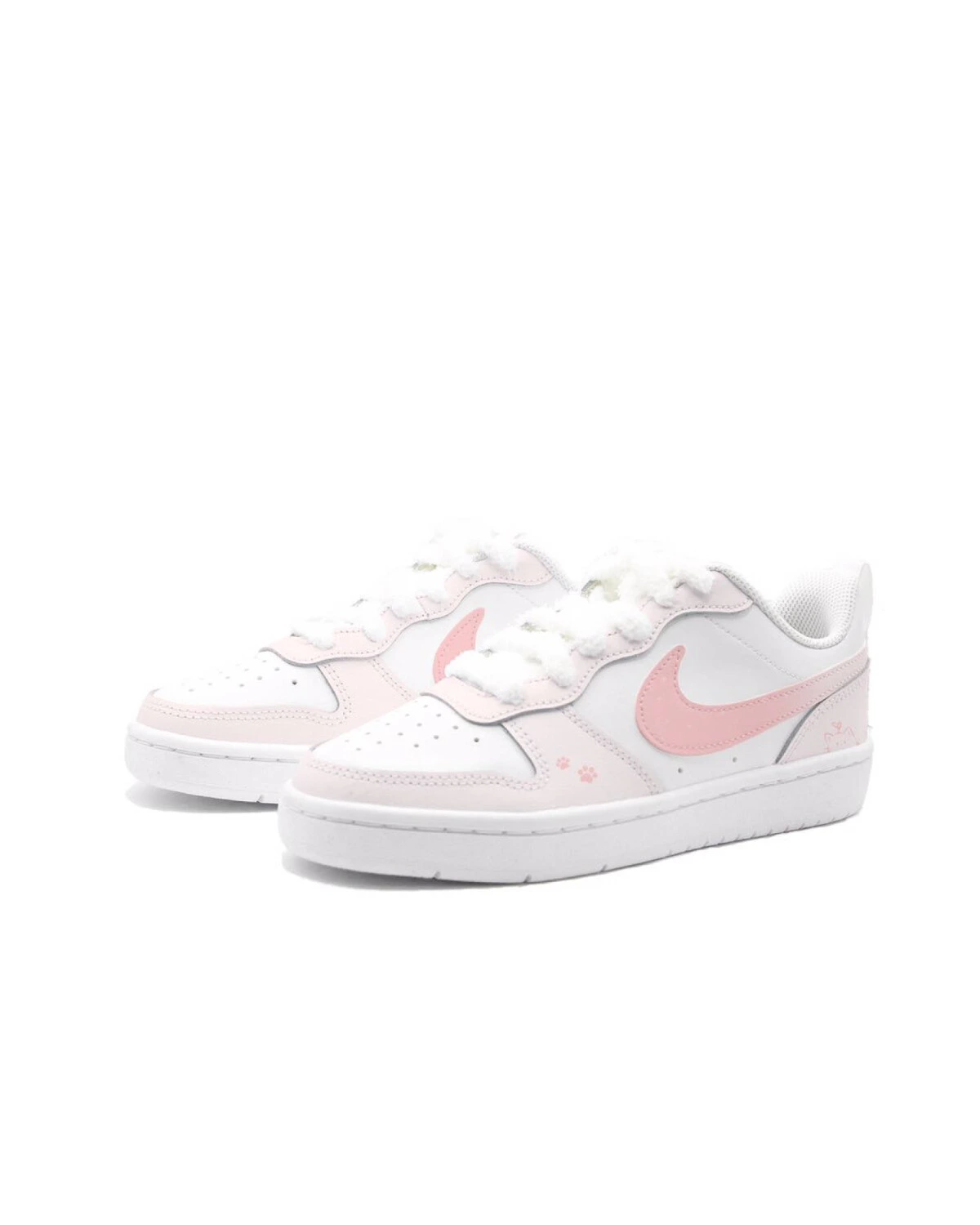 Nike Court Borough детские кроссовки кожаные розовые картинка