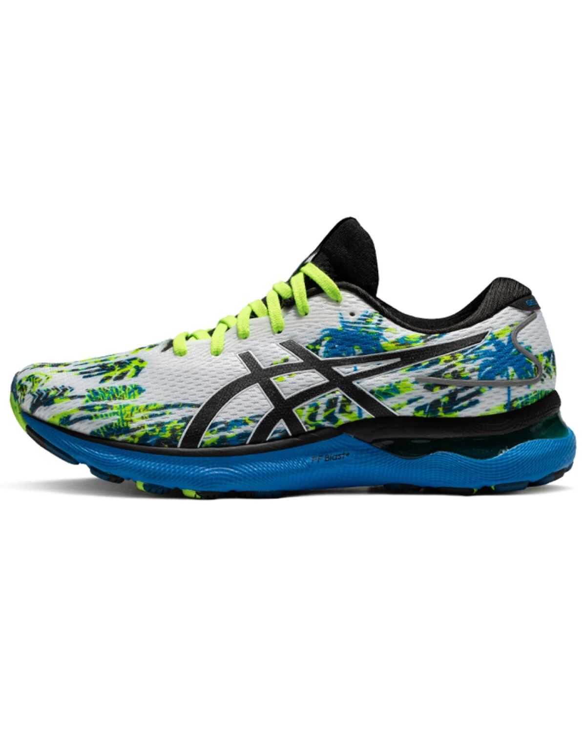 Asics GEL-Nimbus 24 мужские кроссовки для бега воздухопроницаемые бело-сине-зелёные картинка