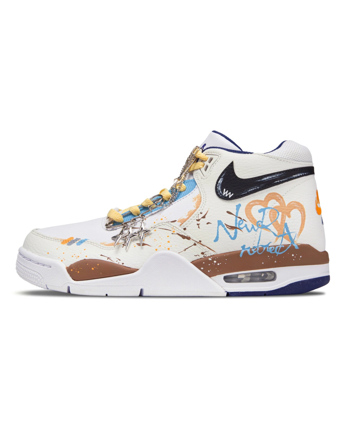 Nike Flight Legacy мужские баскетбольные кроссовки средние белые с коричневым картинка