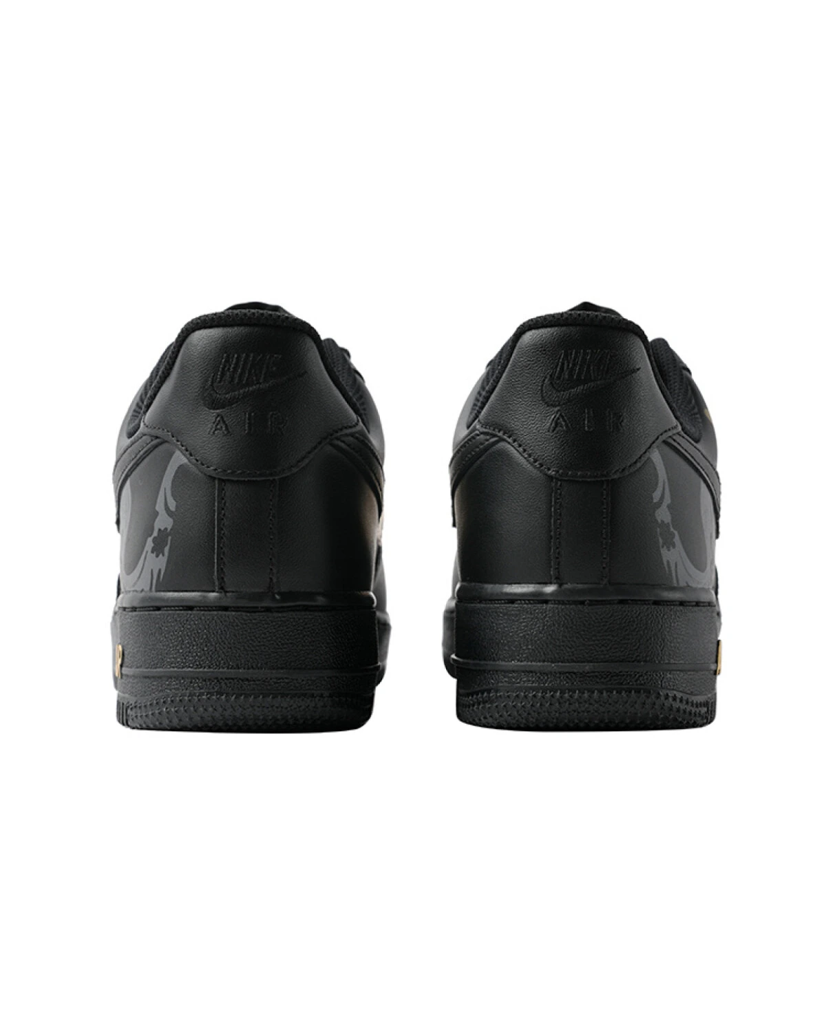 Nike Air Force 1 мужские и женские кроссовки черно-золотые картинка