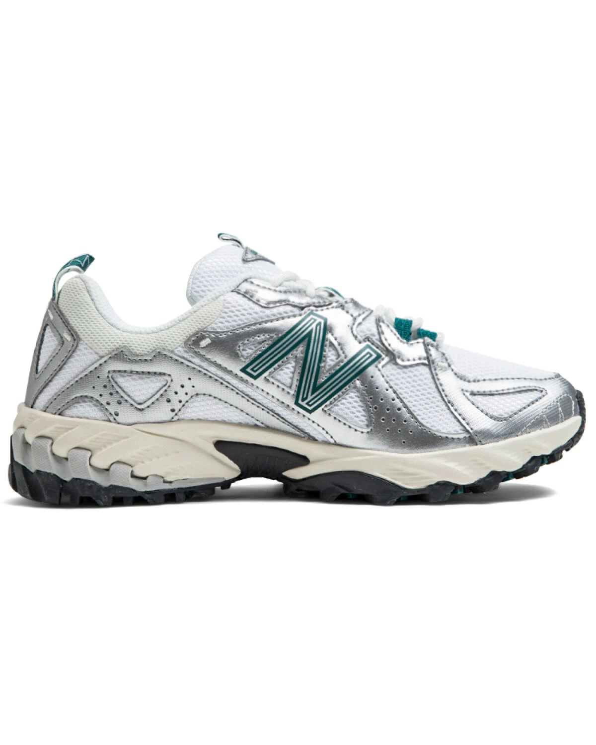 New Balance ML610 унисекс кроссовки серебристо-белые из текстиля и искусственной кожи картинка
