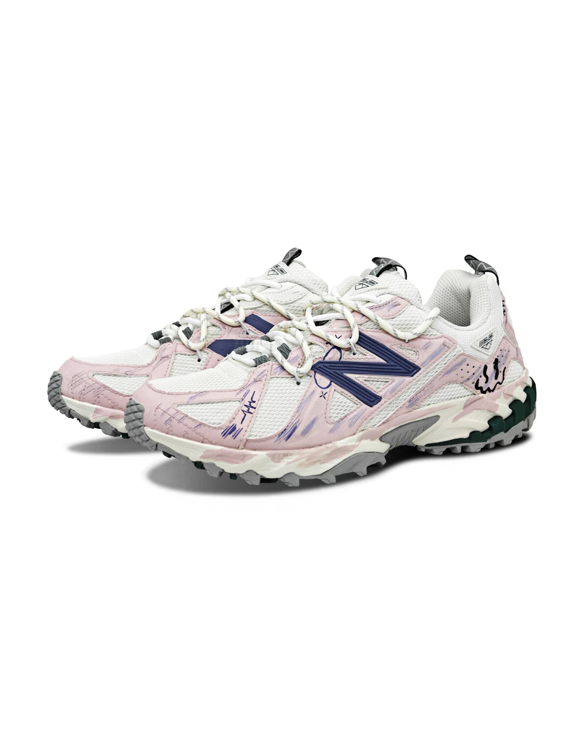 New Balance 610T мужские и женские кроссовки бело-розовые функциональные картинка
