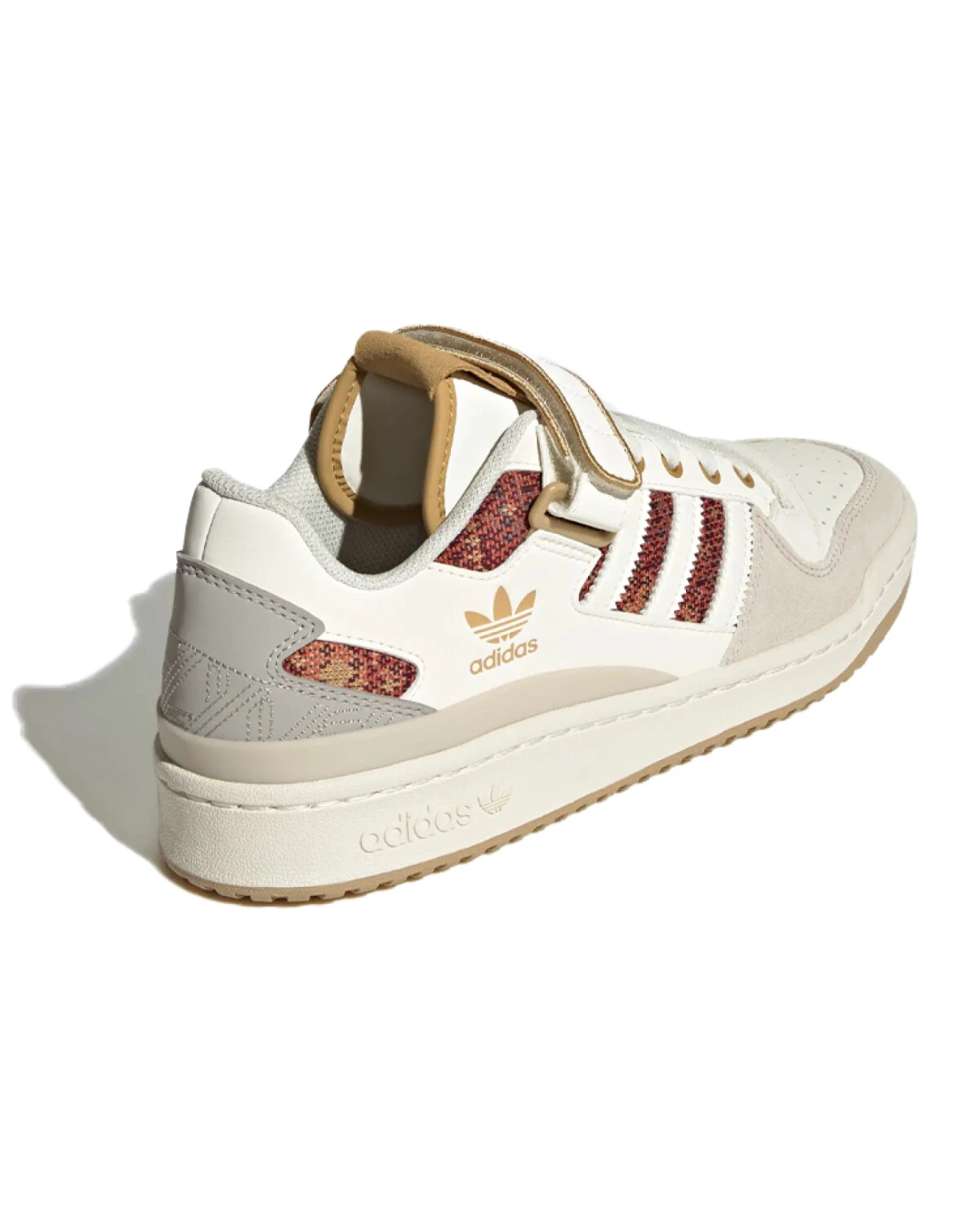 Adidas Originals FORUM Low унисекс кроссовки кожаные бело-красно-серые картинка