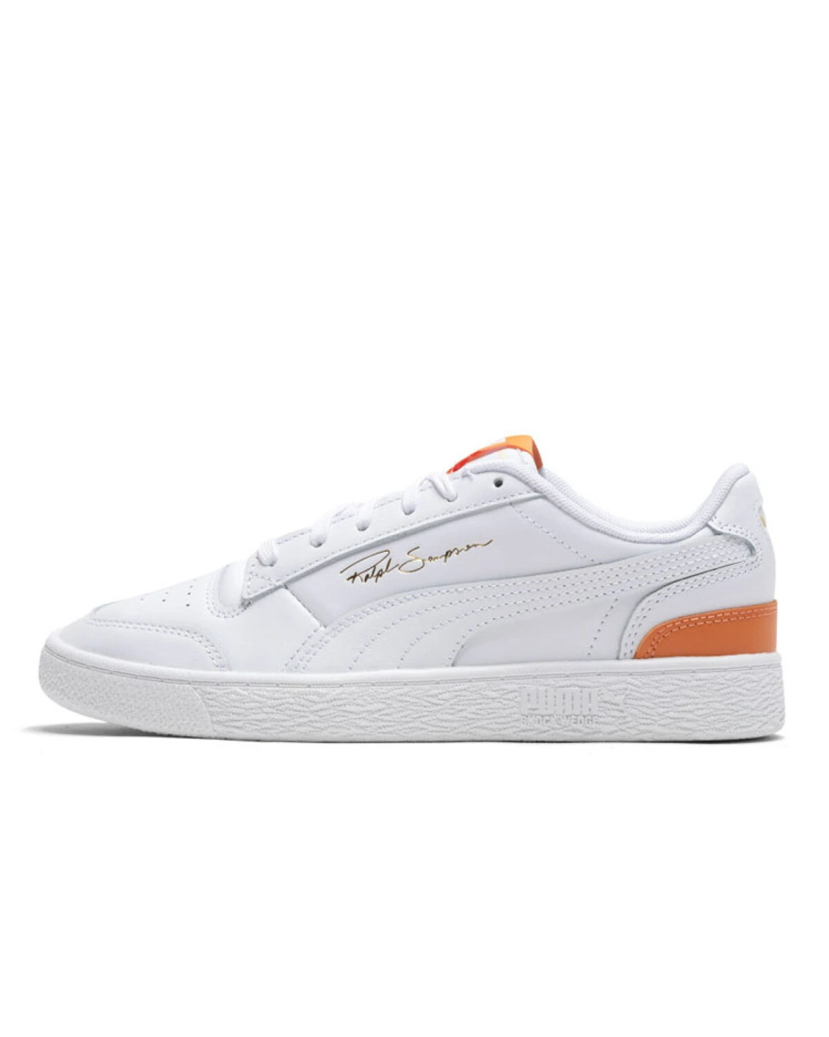 PUMA Ralph Sampson LO женские кроссовки бело-оранжевые повседневные картинка