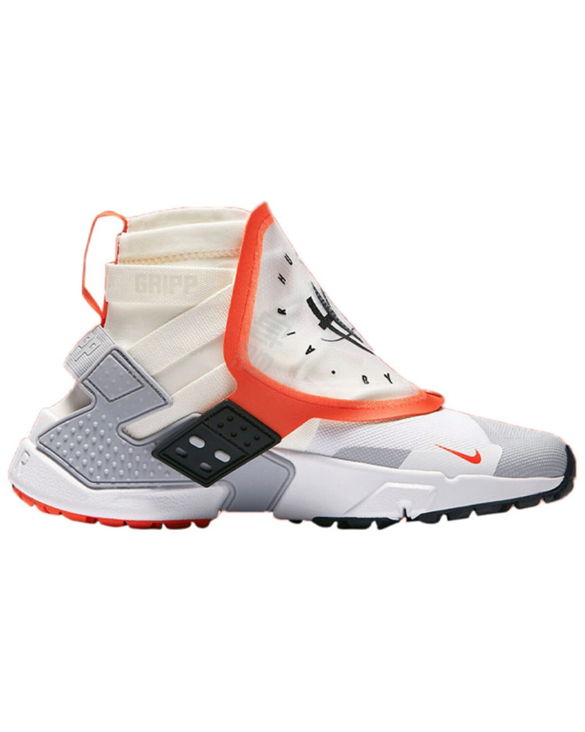Nike Air Huarache unisex кроссовки высокие бело-оранжевые для бега картинка