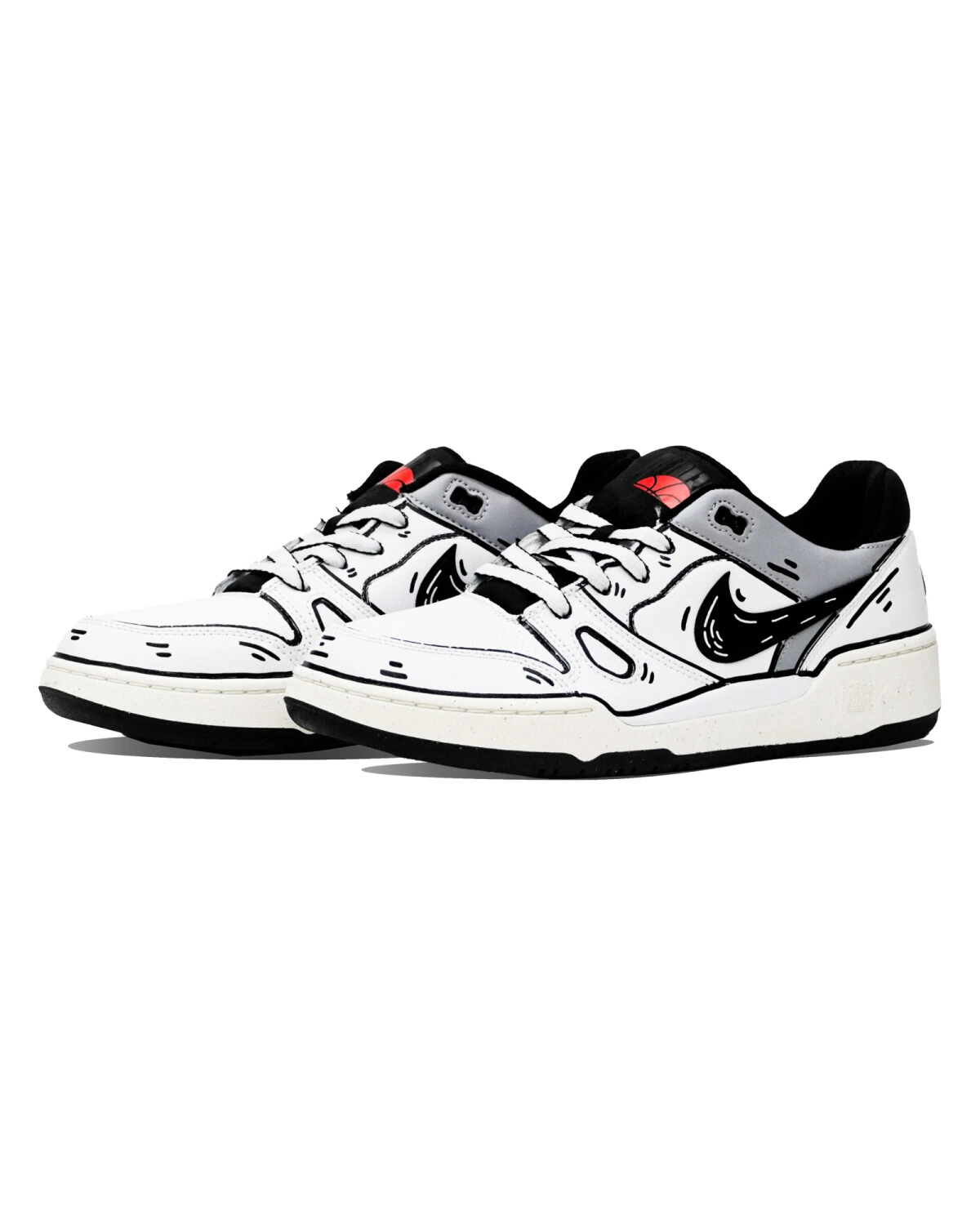 Nike Full Force ABLOODING мужские кроссовки аниме-стиль чёрно-белые картинка