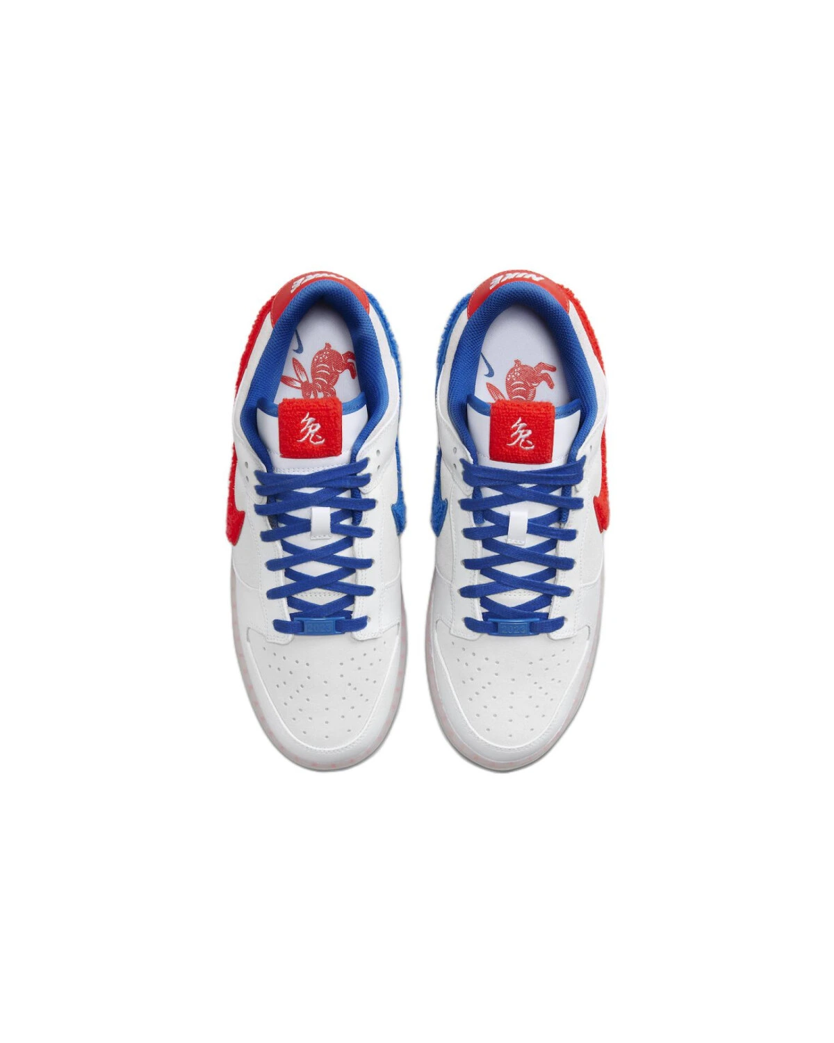 Nike Dunk унисекс кроссовки для скейтбординга белые с красным и синим акцентами картинка