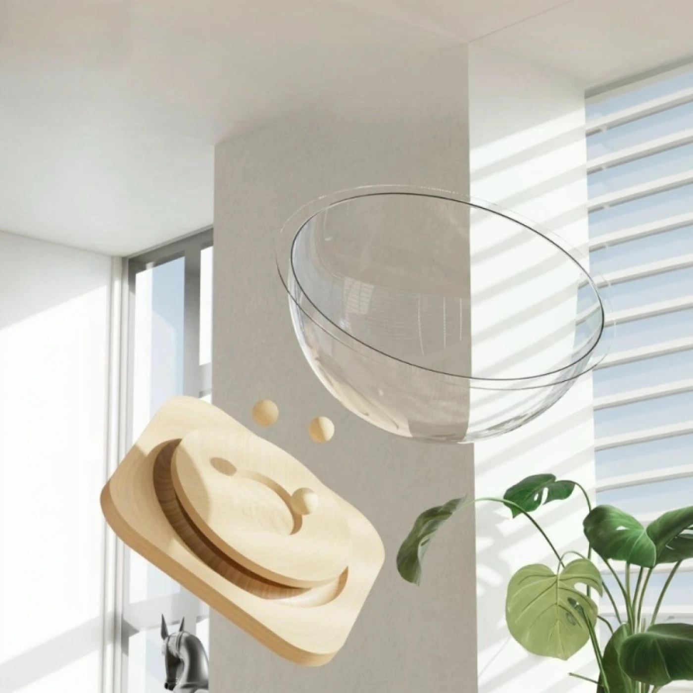 Кошачья кровать в виде космической капсулы картинка