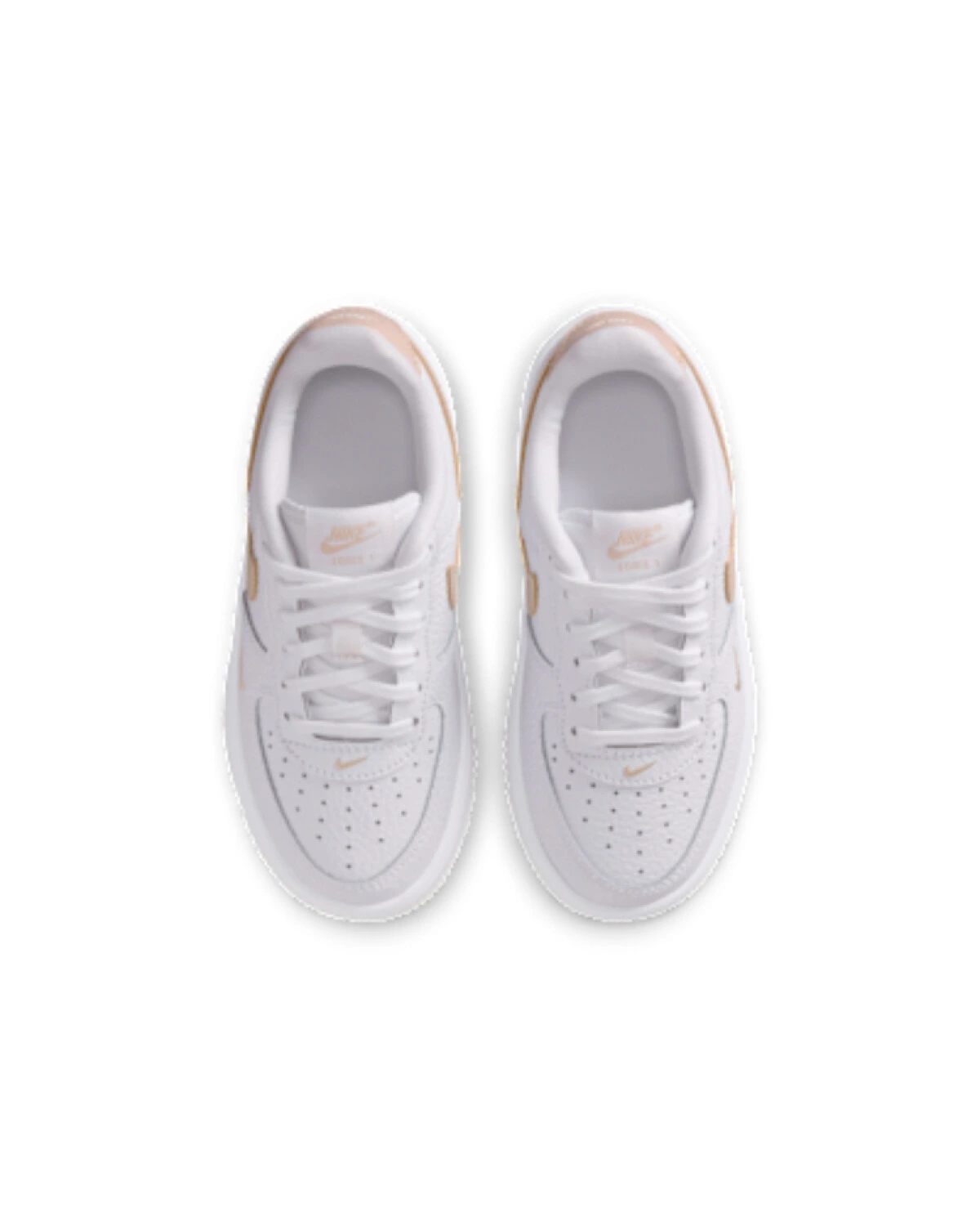 Nike Force 1 детские кроссовки белые кожаные повседневные картинка