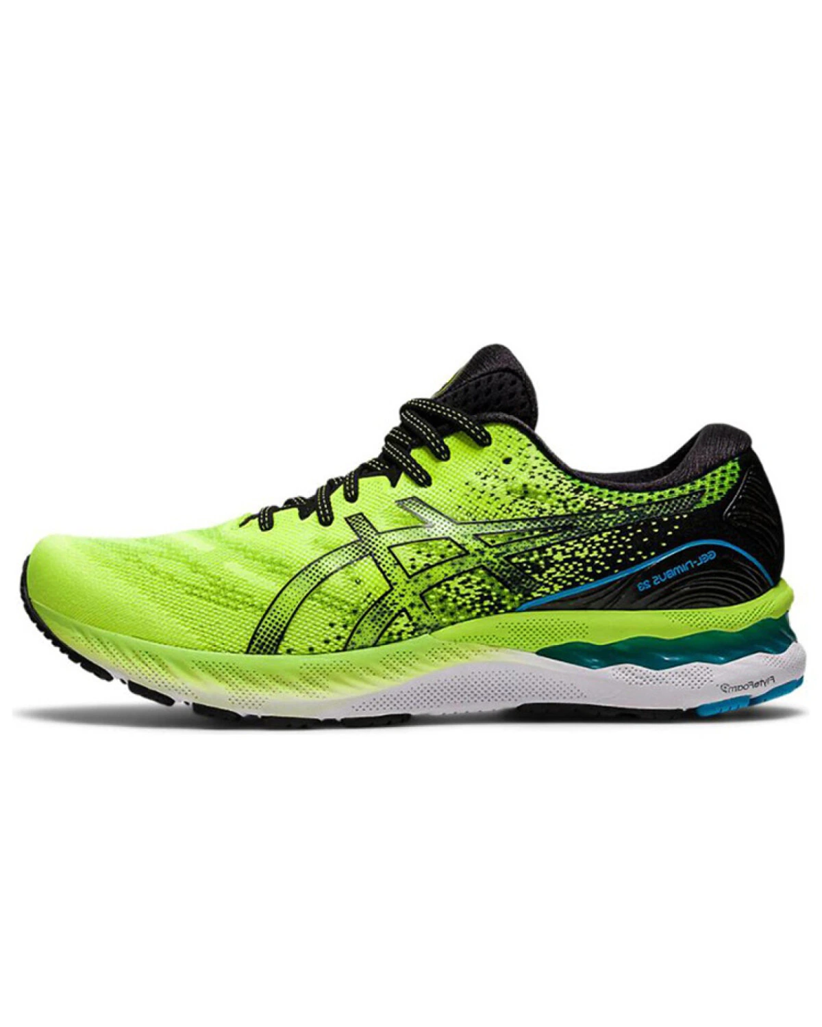 Asics GEL-Nimbus 23 мужские спортивные кроссовки из ткани зелёно-чёрные картинка