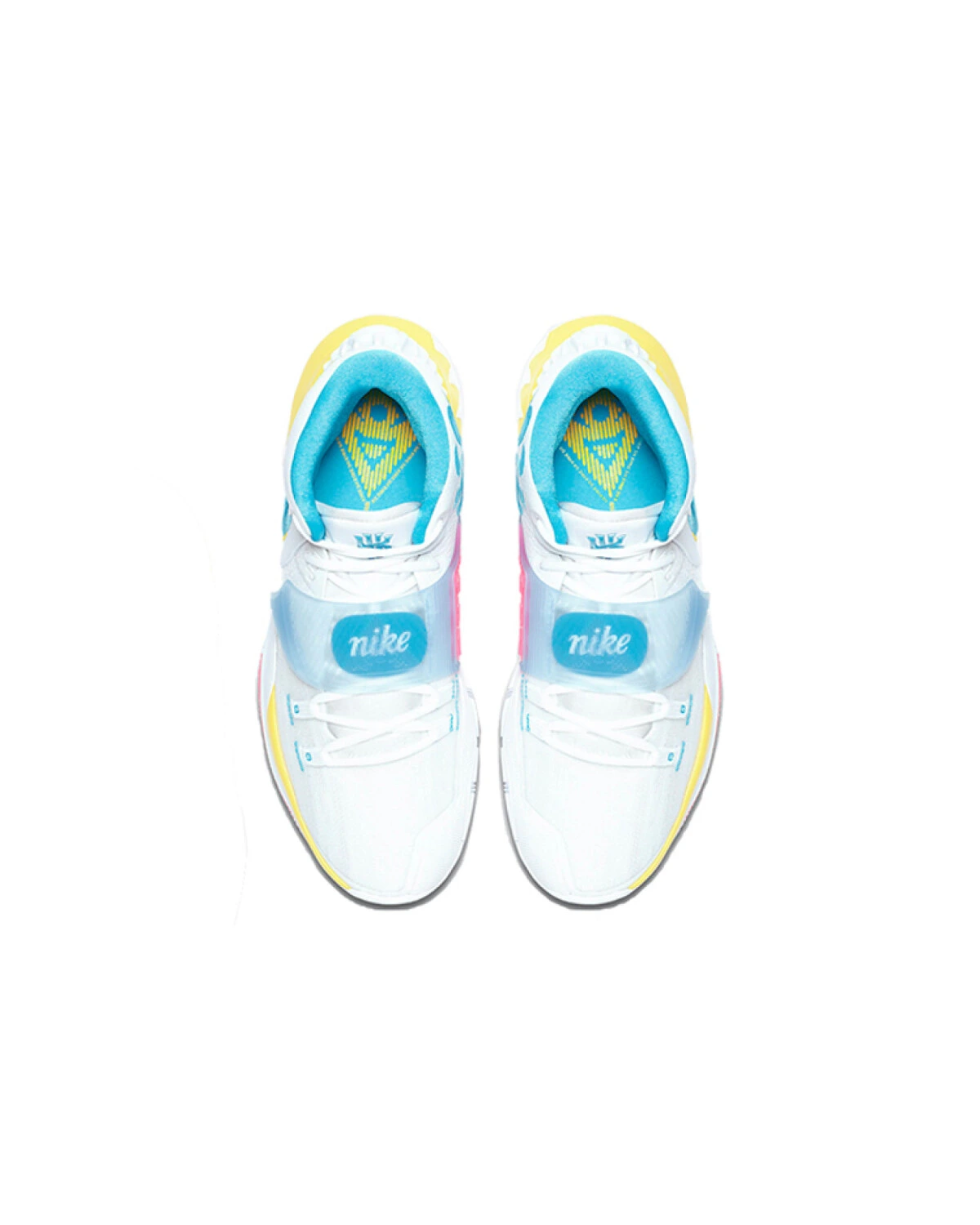 Nike Kyrie 6 EP "Neon Graffiti" unisex баскетбольные кроссовки белые с неоновыми деталями картинка