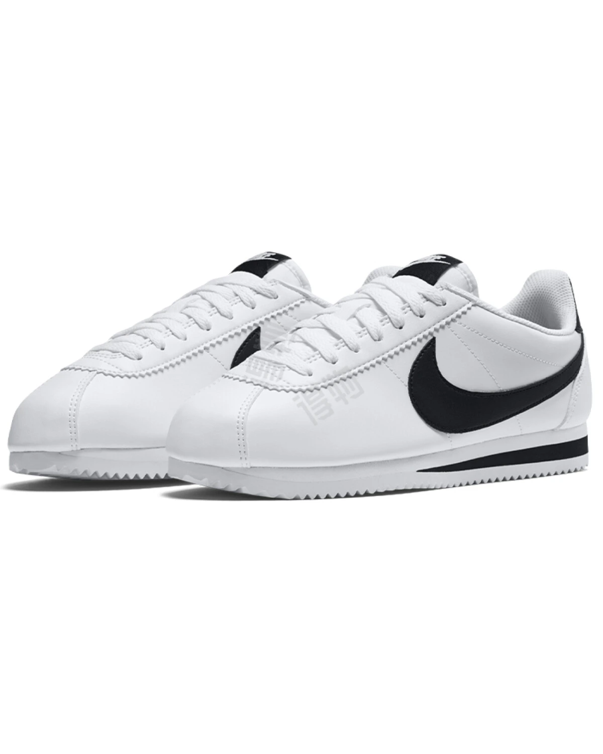 Nike Cortez женские кроссовки бело-чёрные из синтетики картинка