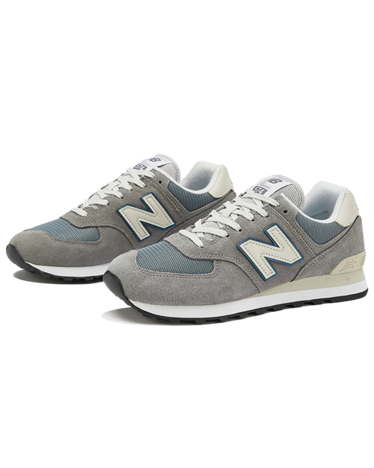 New Balance NB 574 унисекс кроссовки серые дышащие из сетки картинка