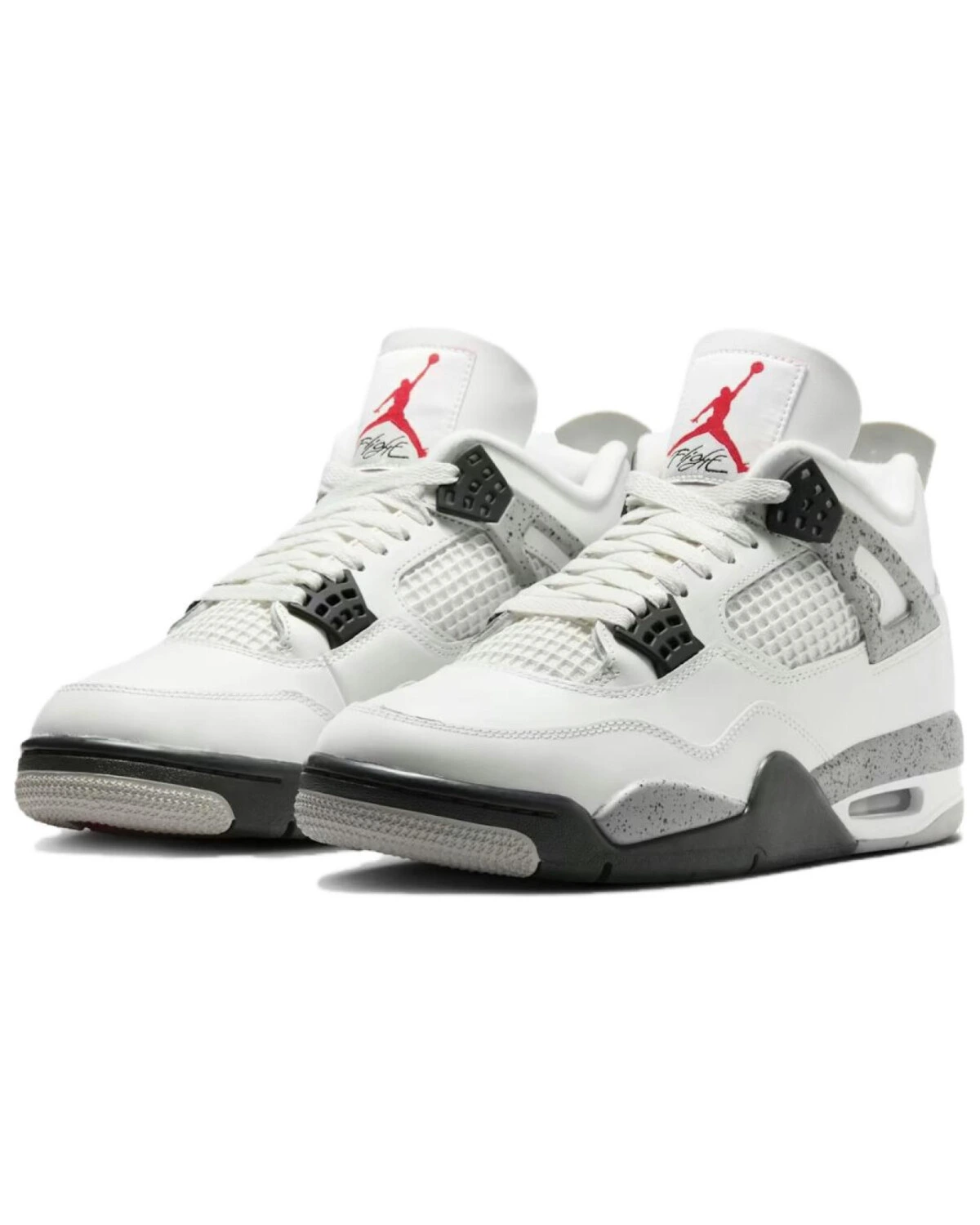 Jordan Air Jordan 4 унисекс кроссовки бело-серые кожаные картинка
