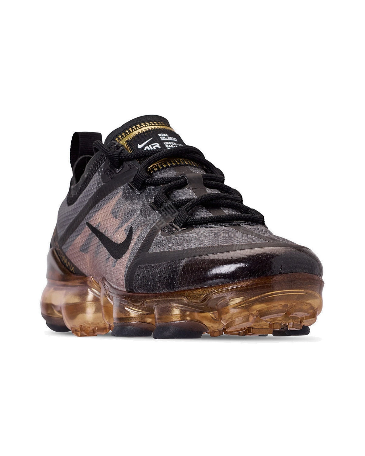 Nike VaporMax 2019 унисекс кроссовки черные с металлическим золотом картинка