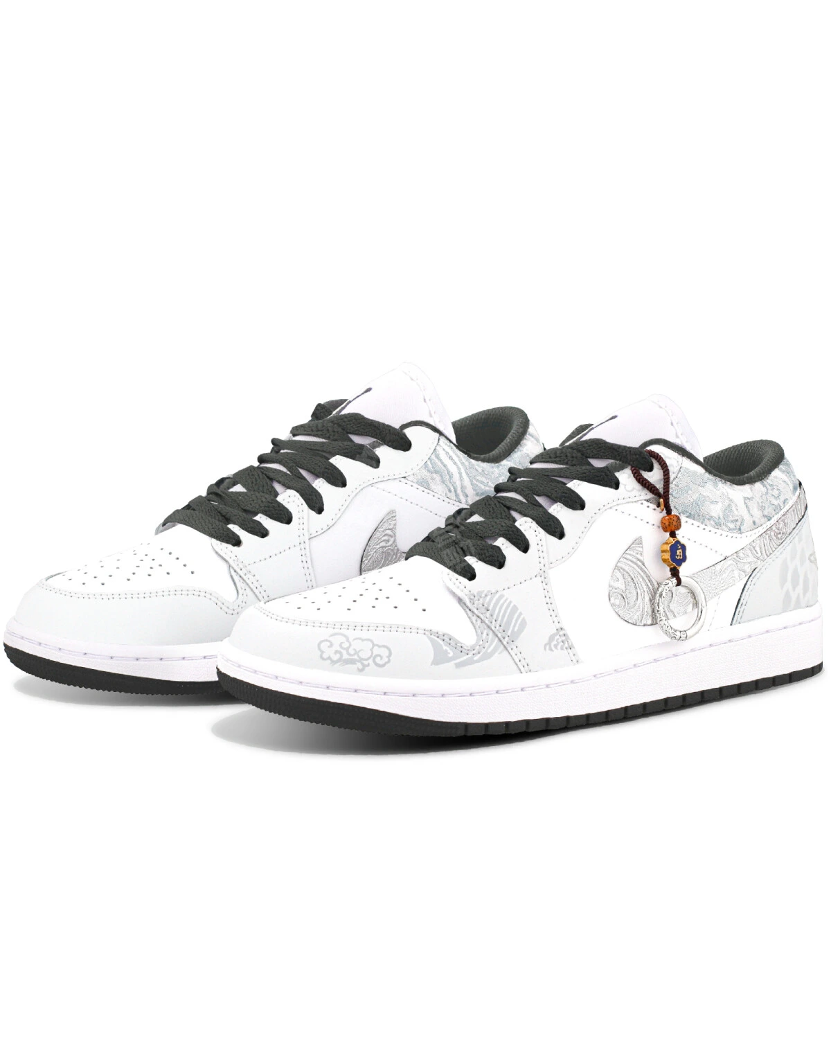 Jordan Air Jordan 1 unisex кроссовки серебристо-серые с вышивкой и амортизацией картинка