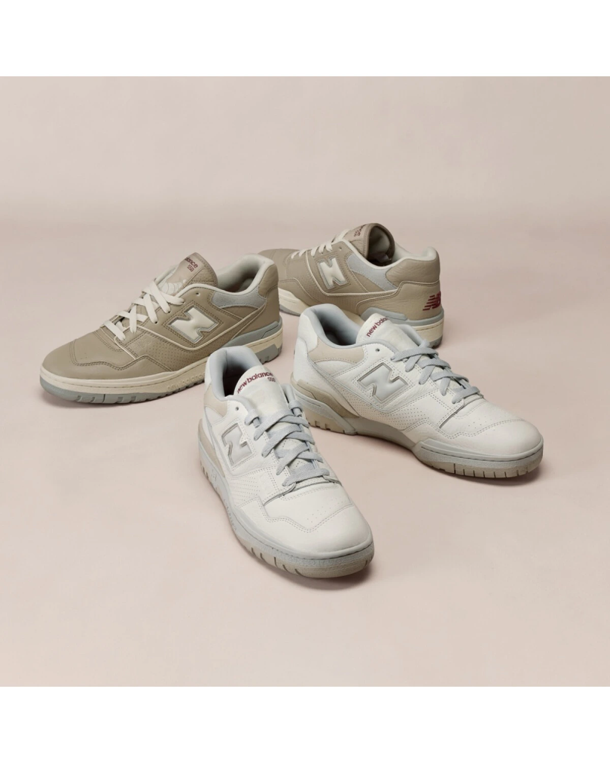 New Balance 550 унисекс кроссовки кожаные белые картинка