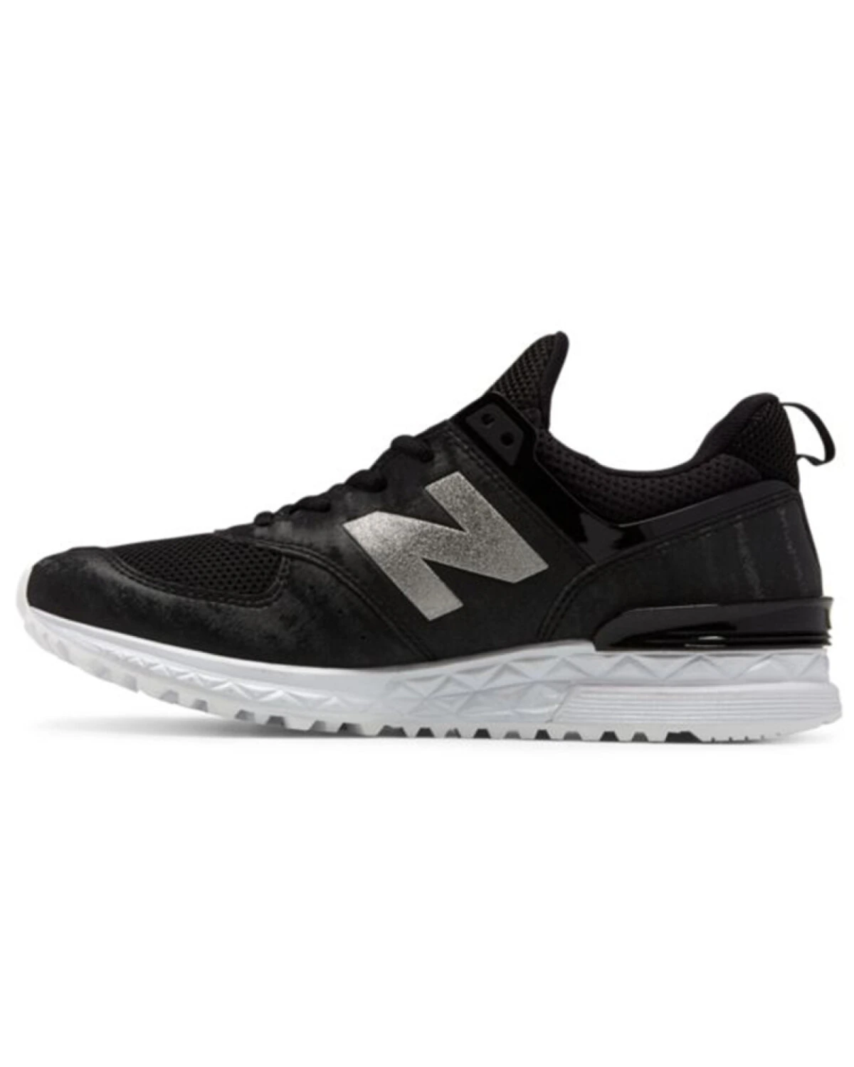New Balance 574 Sport женские кроссовки лёгкие чёрно-белые картинка